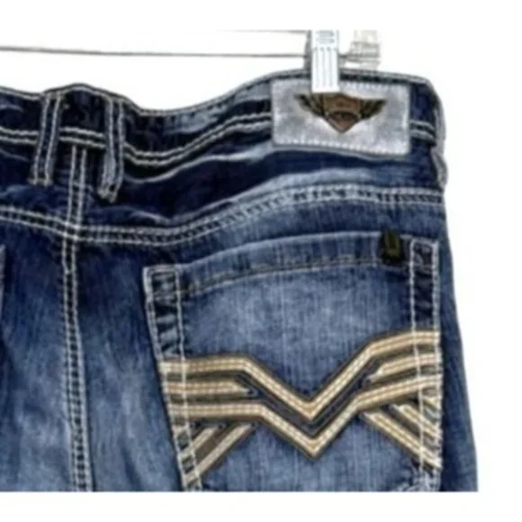 Buffalo David Bitton Dominik Straight Jeans Blue Mens Size 34x30 - Picture 3 of 9